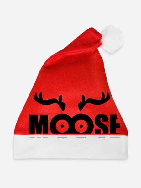 Moose (black) - Weihnachtsmütze - Rot