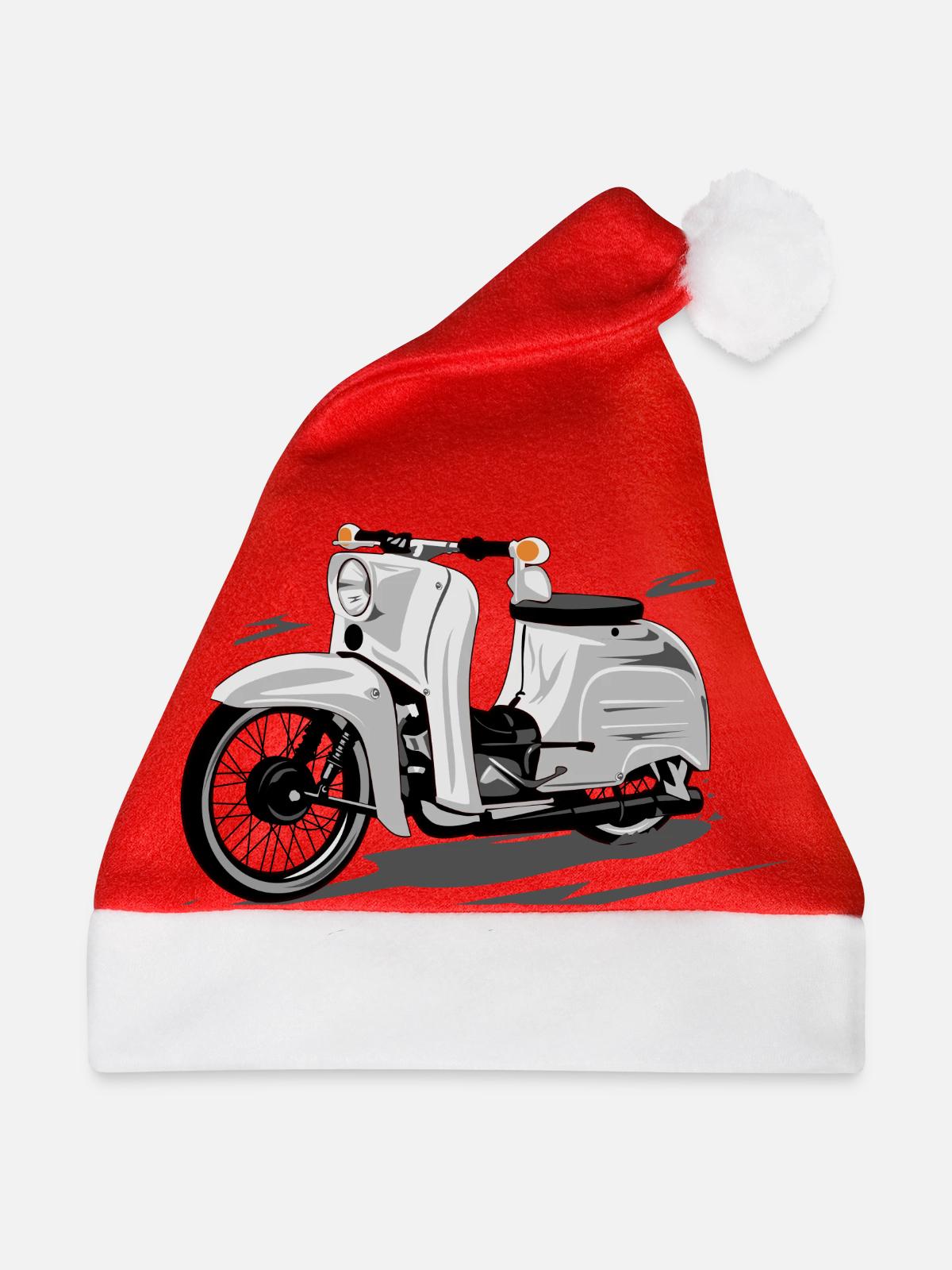 Simson Schwalbe KR51 Roller - Weihnachtsmütze - Rot - Vorne