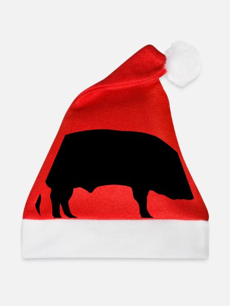 Schwein / Sau - Weihnachtsmütze - Rot