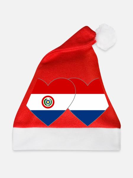 Paraguay Holland Herz Flagge - Weihnachtsmütze - Rot