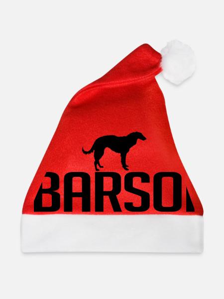 BARSOI Hunderasse - Weihnachtsmütze - Rot - Vorne