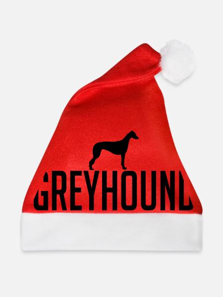 GREYHOUND Hunderasse - Weihnachtsmütze - Rot - Vorne