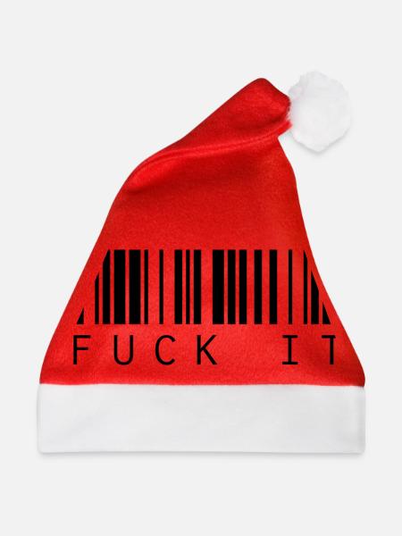 Barcode Fuck it - Weihnachtsmütze - Rot