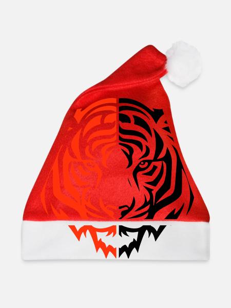 Tiger Kopf - Weihnachtsmütze - Rot