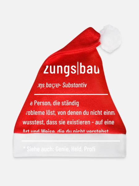 Heizungsbauer - Definition - Lexikon - Weihnachtsmütze - Rot