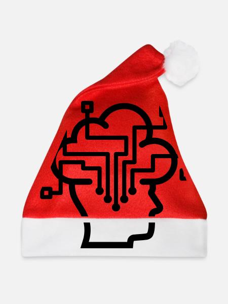 Datenschutz Cloud Vernetzt Denken - Weihnachtsmütze - Rot