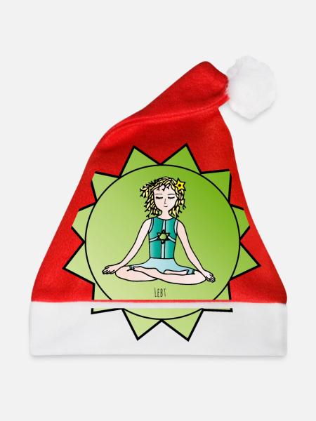 Die Hüterin der Kinder -Yogasitz - Weihnachtsmütze - Rot