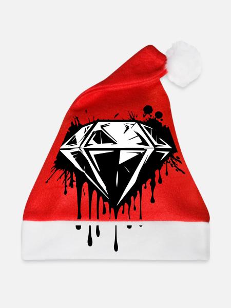 Diamant Edelstein - Weihnachtsmütze - Rot