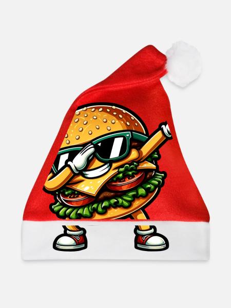 Hamburger & Cheeseburger Dabbing - Weihnachtsmütze - Rot