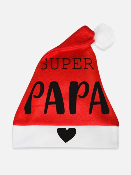 Super Papa mit Herz - Weihnachtsmütze - Rot