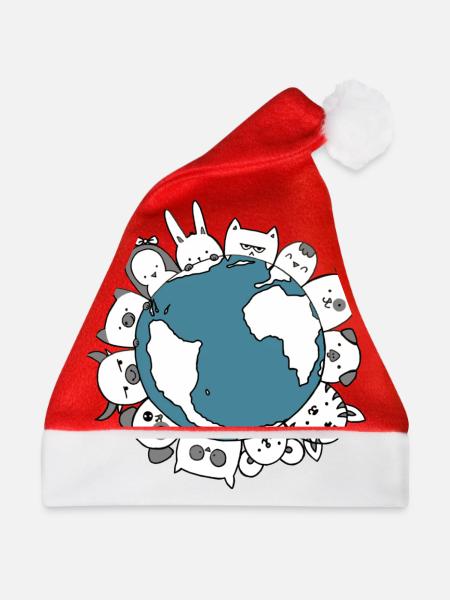 Die Welt der Tiere - Weihnachtsmütze - Rot - Vorne