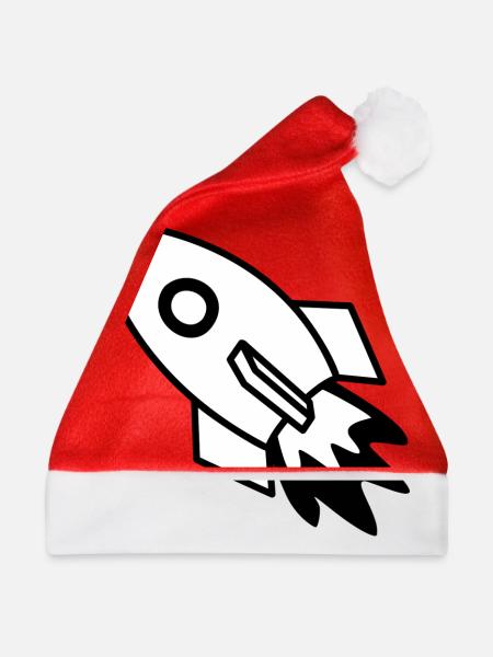 Rakete schwarz - Weihnachtsmütze - Rot