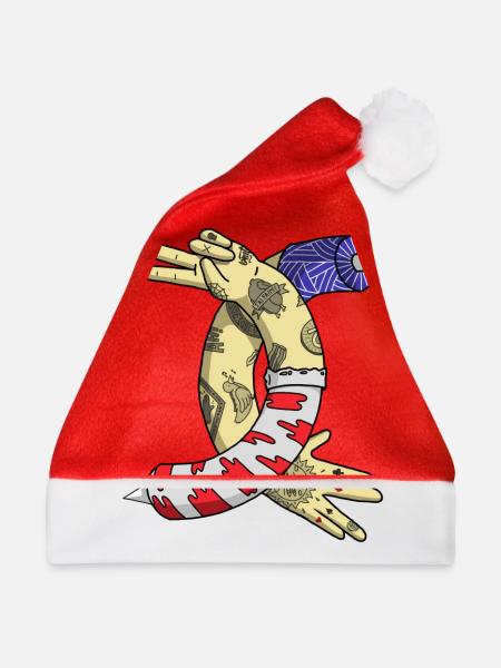 Tatoo Illustration - Weihnachtsmütze - Rot