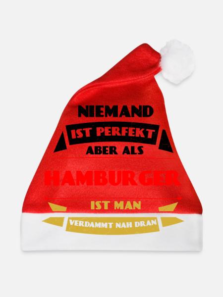 Perfekter Hamburger - Hamburg Deutschland Hafen - Weihnachtsmütze - Rot - Vorne