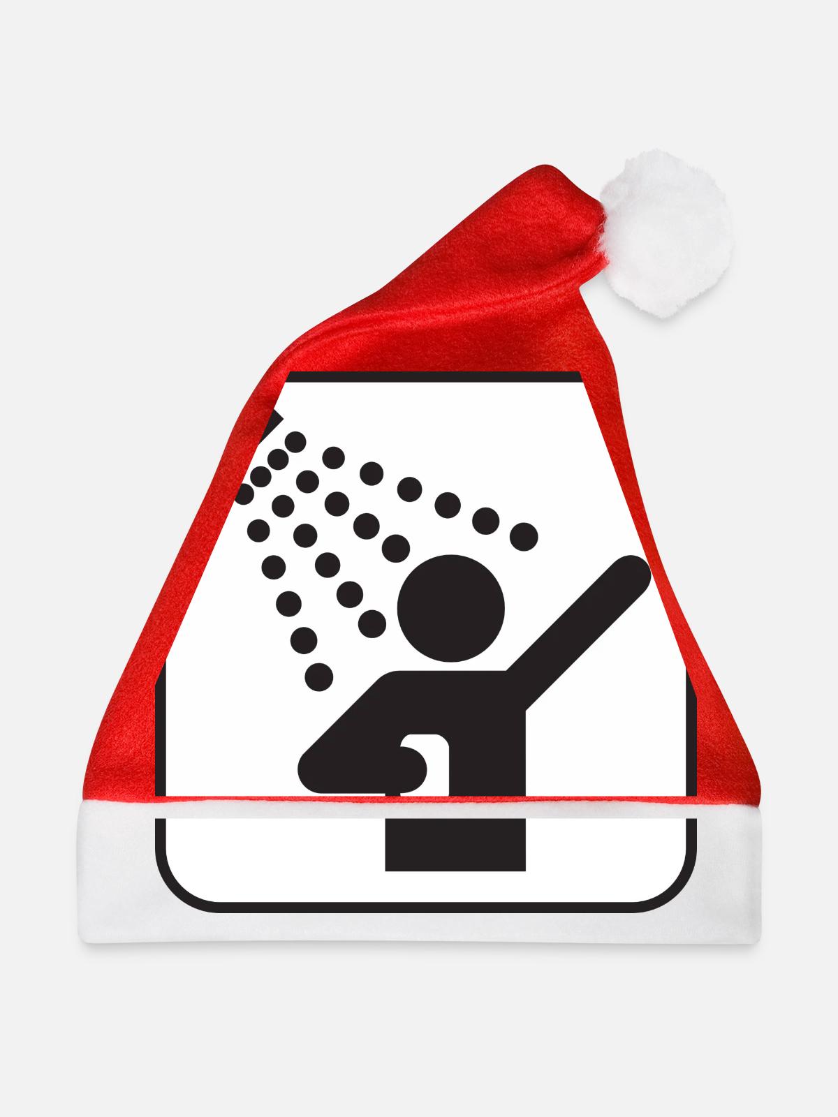 Duschen - Weihnachtsmütze - Rot - Vorne