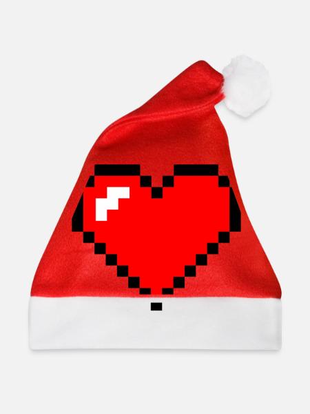 pixel herz - Weihnachtsmütze - Rot - Vorne