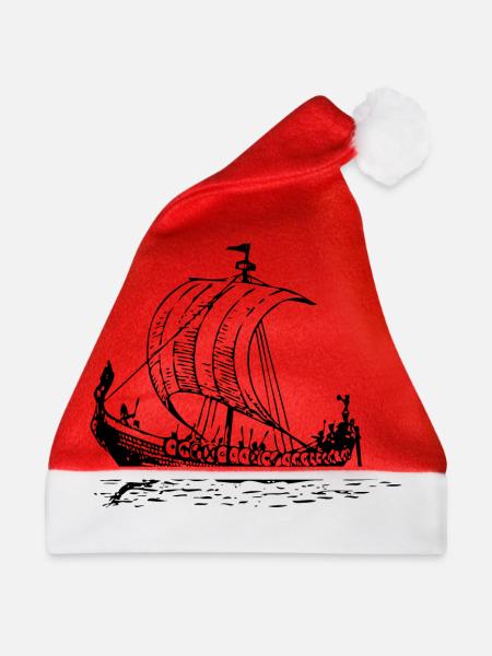 Wikingerschiff - Weihnachtsmütze - Rot