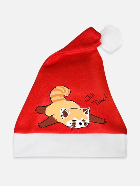 Panda Schauer - Weihnachtsmütze - Rot - Vorne