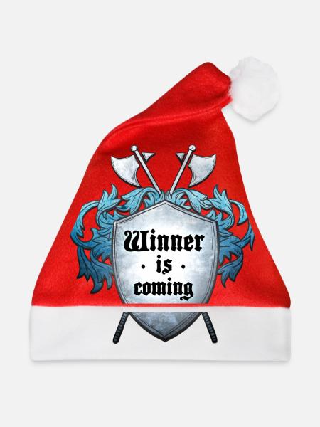 Der Gewinner kommt - Weihnachtsmütze - Rot - Vorne