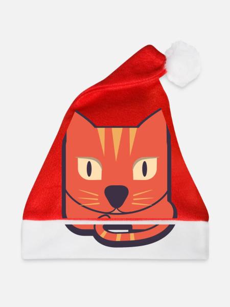 Comic Katze - Weihnachtsmütze - Rot