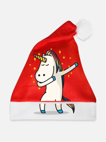 Einhorn Dab - Weihnachtsmütze - Rot - Vorne