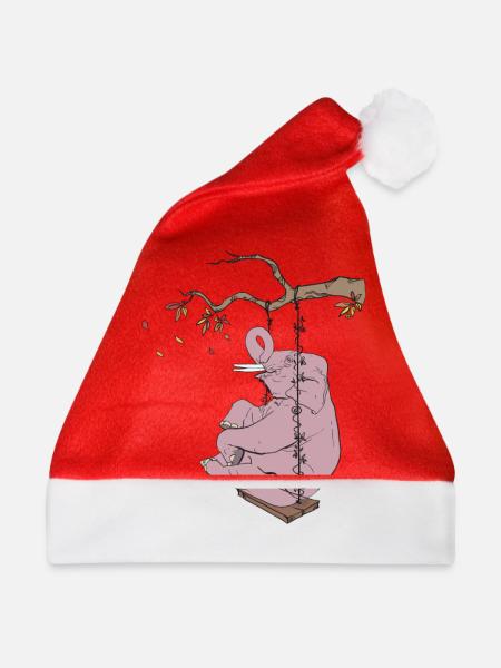 Elefant - Weihnachtsmütze - Rot
