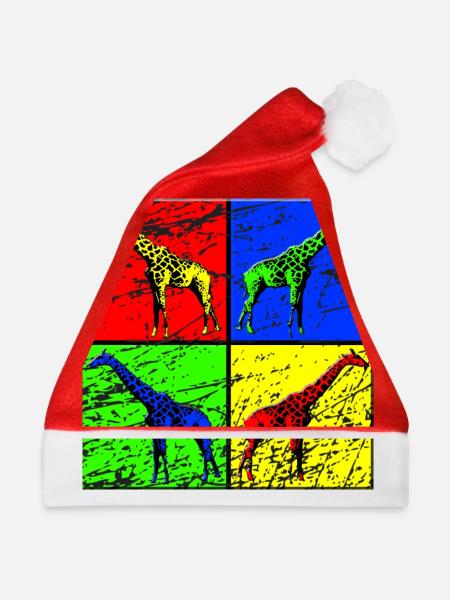 Giraffe - Weihnachtsmütze - Rot
