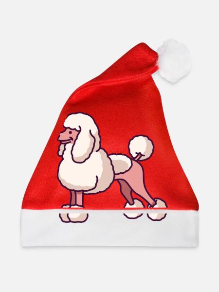Pudel - Weihnachtsmütze - Rot