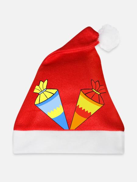 Schultüte Schultüten Einschulung Zuckertüte - Weihnachtsmütze - Rot - Vorne