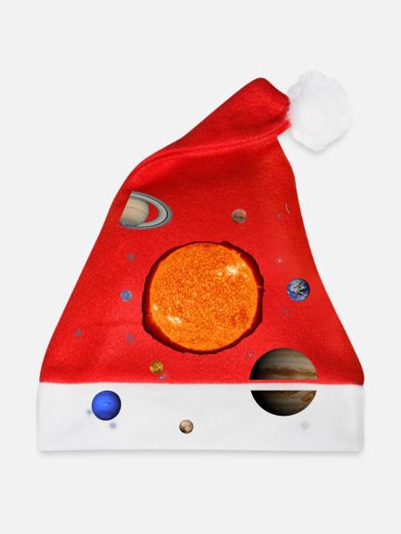 Unser Sonnensystem mit Pluto! - Weihnachtsmütze - Rot