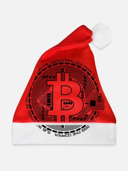 Bitcoin - Weihnachtsmütze - Rot