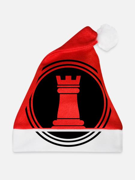 Schachfigur Turm - Weihnachtsmütze - Rot