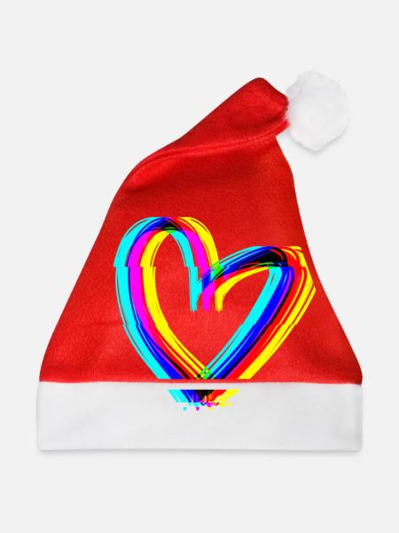 herz effekt 3d symbol liebe - Weihnachtsmütze - Rot