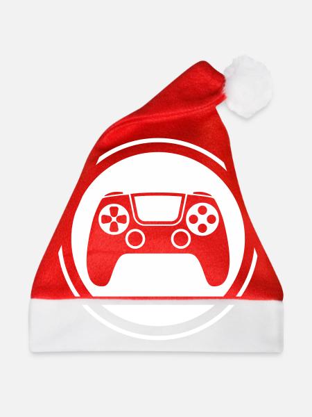 Gamepad Symbol Controller - Weihnachtsmütze - Rot