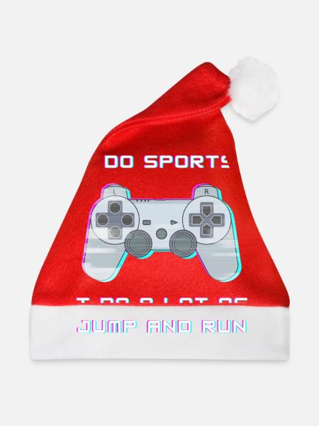 Lustiger Gaming Spruch Gamer Jump and Run Sport - Weihnachtsmütze - Rot