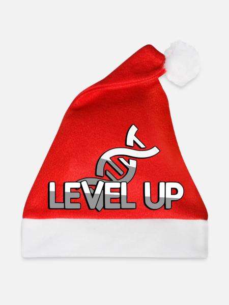 LEVEL UP + DNA - Gaming - Weihnachtsmütze - Rot