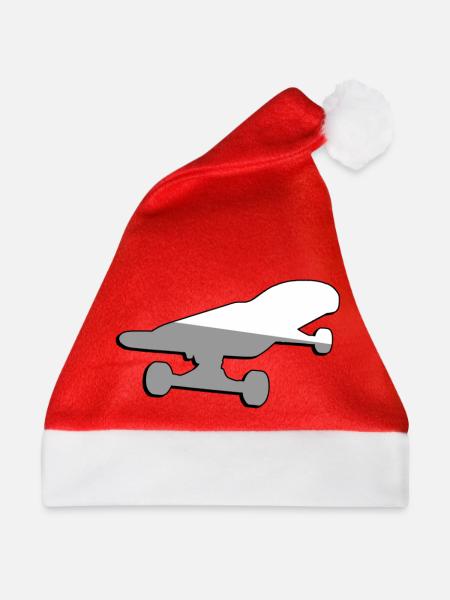 Skateboard - Illustration - Weihnachtsmütze - Rot
