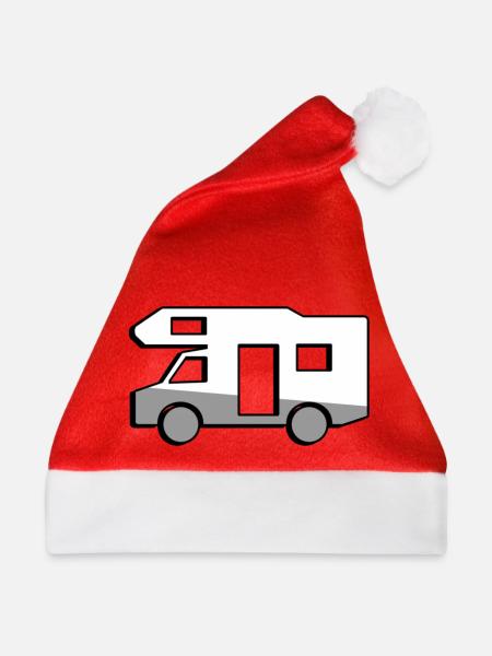Campingbus - Illustration - Weihnachtsmütze - Rot