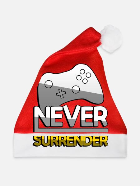 NEVER SURRENDER (Gelb) + Controller - Gaming - Weihnachtsmütze - Rot