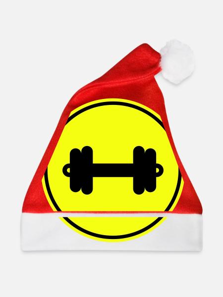Hantel gewichte icon - Weihnachtsmütze - Rot