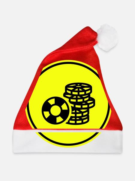 Poker Chip Icon - Weihnachtsmütze - Rot
