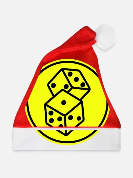 Würfel Casino Symbol - Weihnachtsmütze - Rot - Vorne