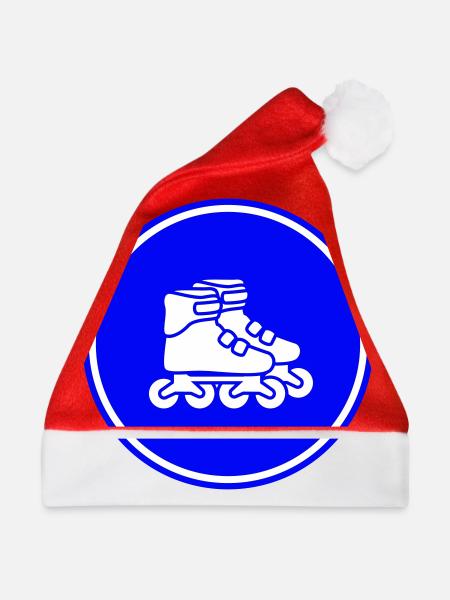 Inline skates symbol - Weihnachtsmütze - Rot