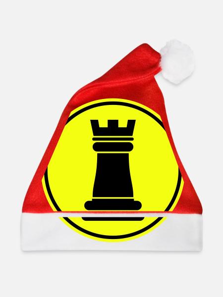 Schachfigur Turm - Weihnachtsmütze - Rot