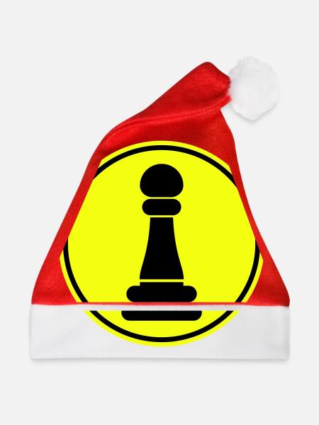 Läufer Bauer Schachfigur - Weihnachtsmütze - Rot - Vorne