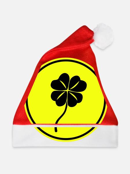 Kleeblatt glück - Weihnachtsmütze - Rot - Vorne