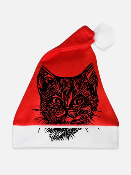 Niedliches süßes Kätzchen - Weihnachtsmütze - Rot