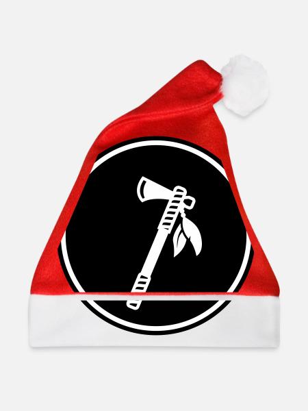 Axt Indianer feder - Weihnachtsmütze - Rot - Vorne