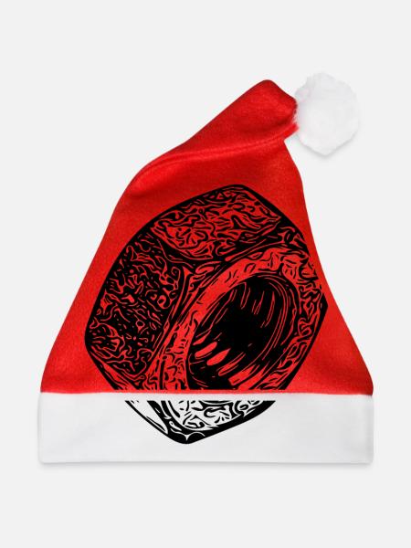Schraubenmutter dunkler Oberfläche - Weihnachtsmütze - Rot