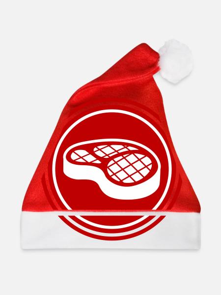 Fleisch steak symbol - Weihnachtsmütze - Rot